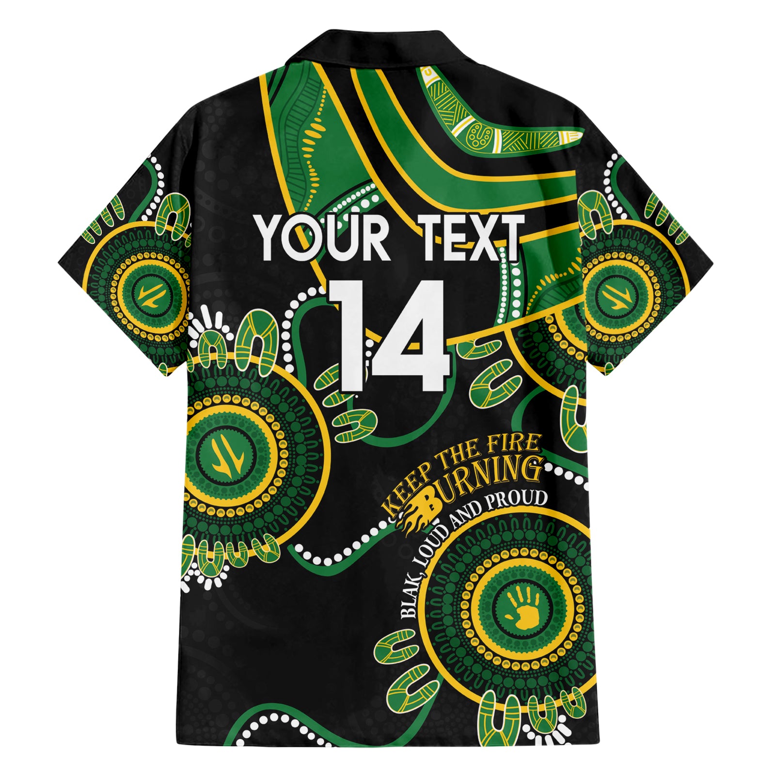 Custom Matildas NAIDOC Week Hawaiian Shirt Australia Kangaroo Keep The Fire Burning - Black - Vibe Hoodie Shop