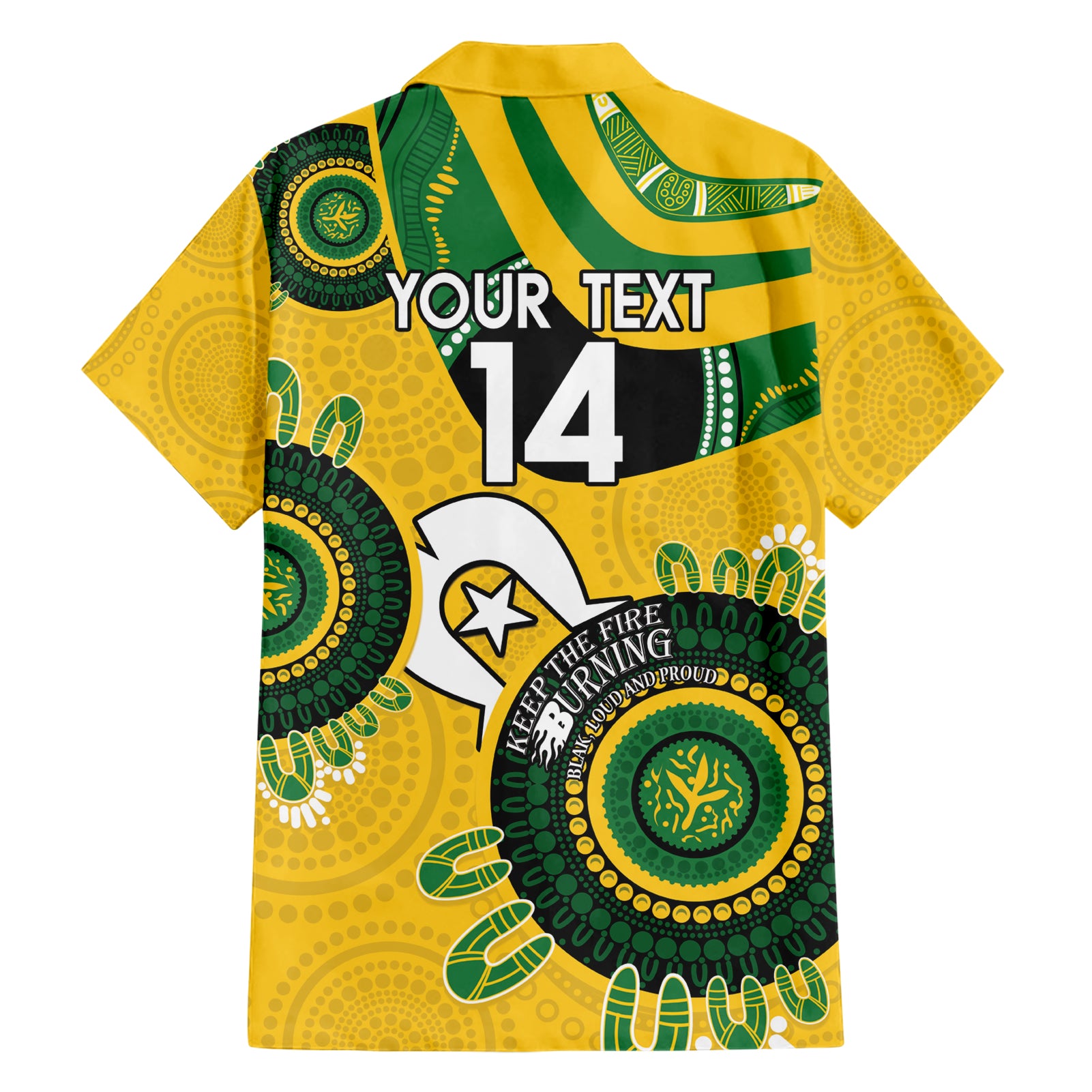 Custom Matildas NAIDOC Week Hawaiian Shirt Australia Kangaroo Keep The Fire Burning - Yellow - Vibe Hoodie Shop