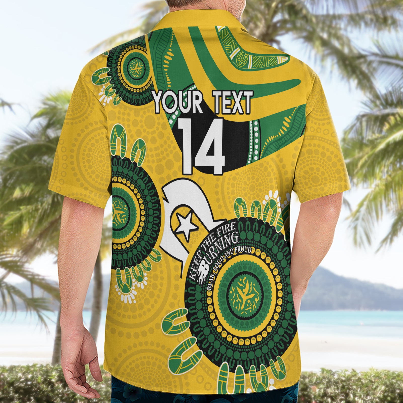 Custom Matildas NAIDOC Week Hawaiian Shirt Australia Kangaroo Keep The Fire Burning - Yellow - Vibe Hoodie Shop