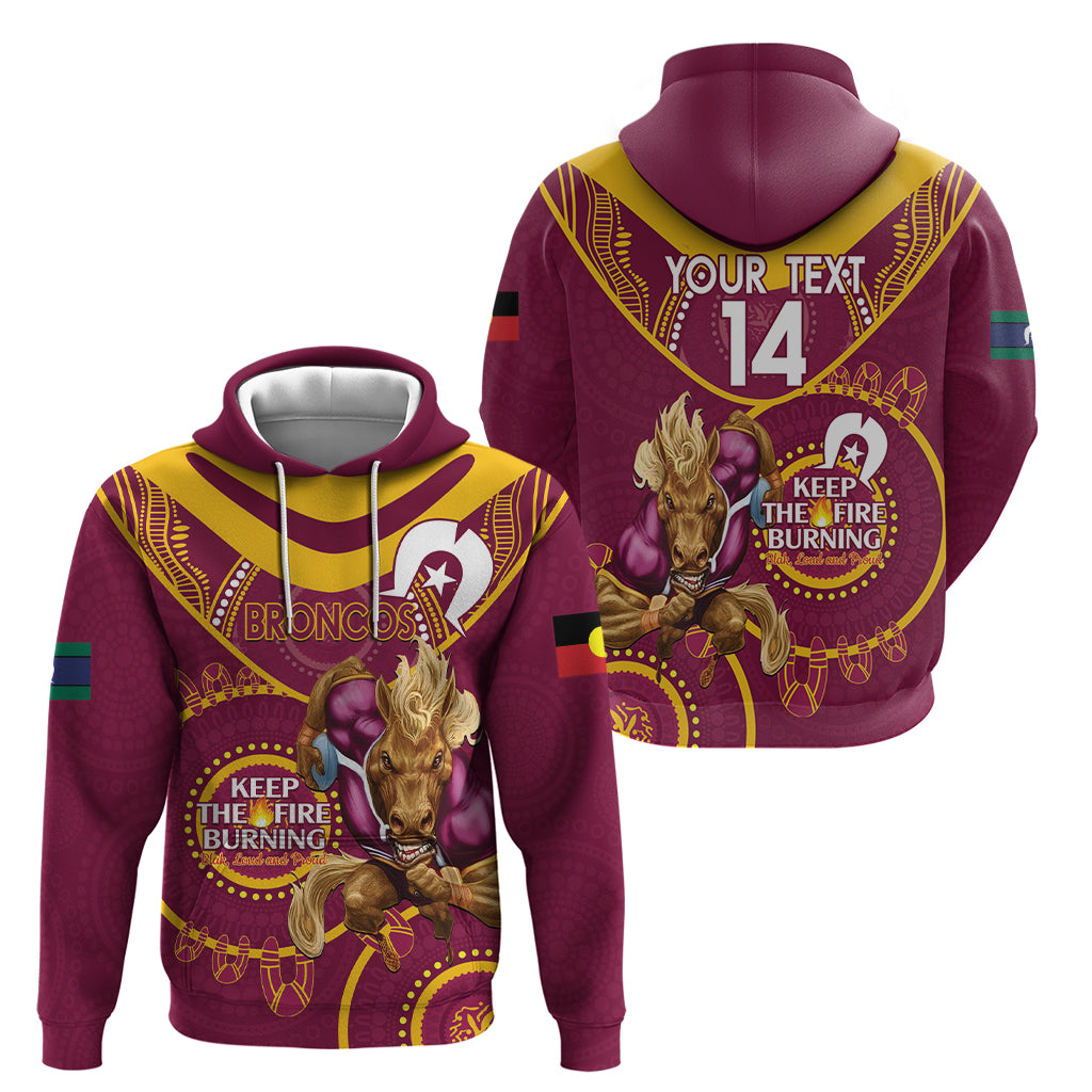 Custom NRL Broncos NAIDOC Week Hoodie Keep The Fire Burning Indigenous Art - Vibe Hoodie Shop
