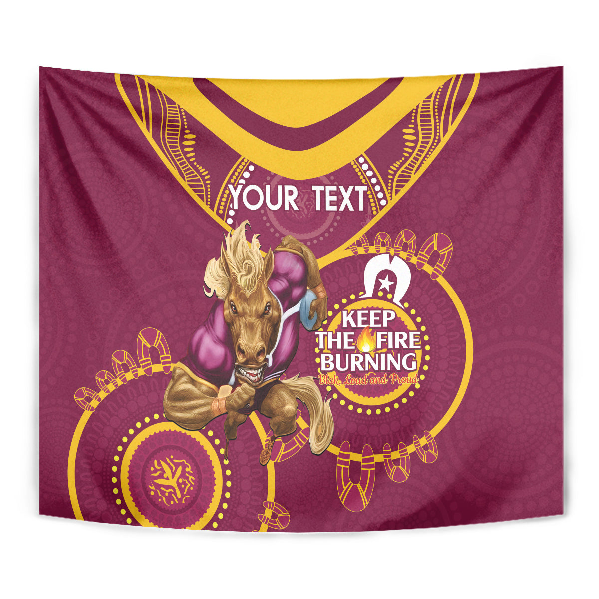 Custom NRL Broncos NAIDOC Week Tapestry Keep The Fire Burning Indigenous Art - Vibe Hoodie Shop