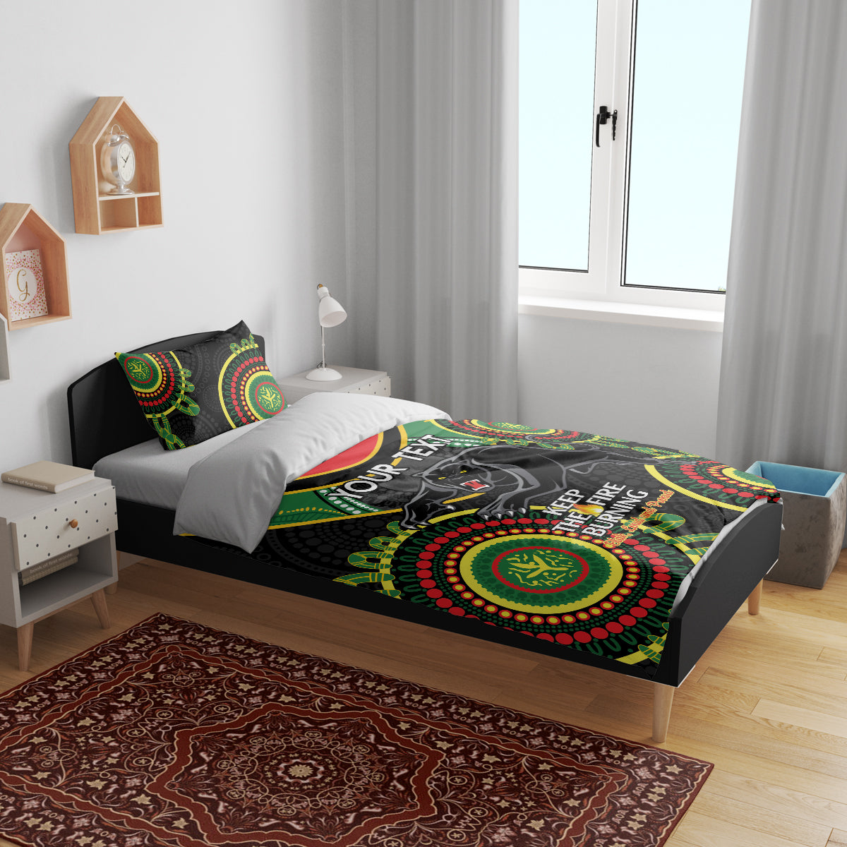 Custom NRL Panthers NAIDOC Week Bedding Set Keep The Fire Burning Indigenous Art - Vibe Hoodie Shop
