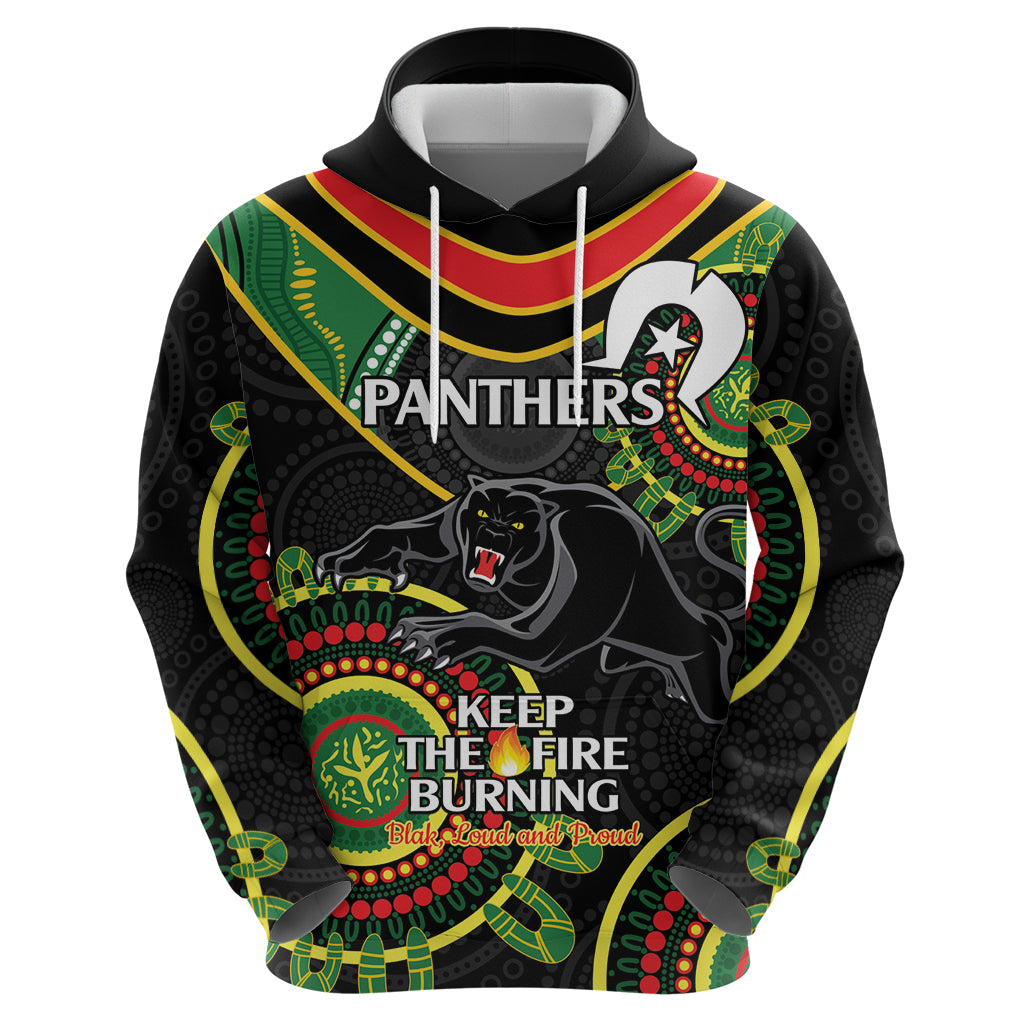 Custom NRL Panthers NAIDOC Week Hoodie Keep The Fire Burning Indigenous Art - Vibe Hoodie Shop