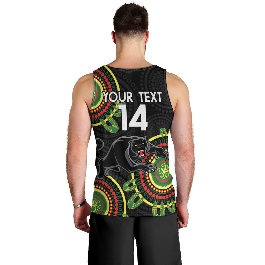 Custom NRL Panthers NAIDOC Week Men Tank Top Keep The Fire Burning Indigenous Art - Vibe Hoodie Shop