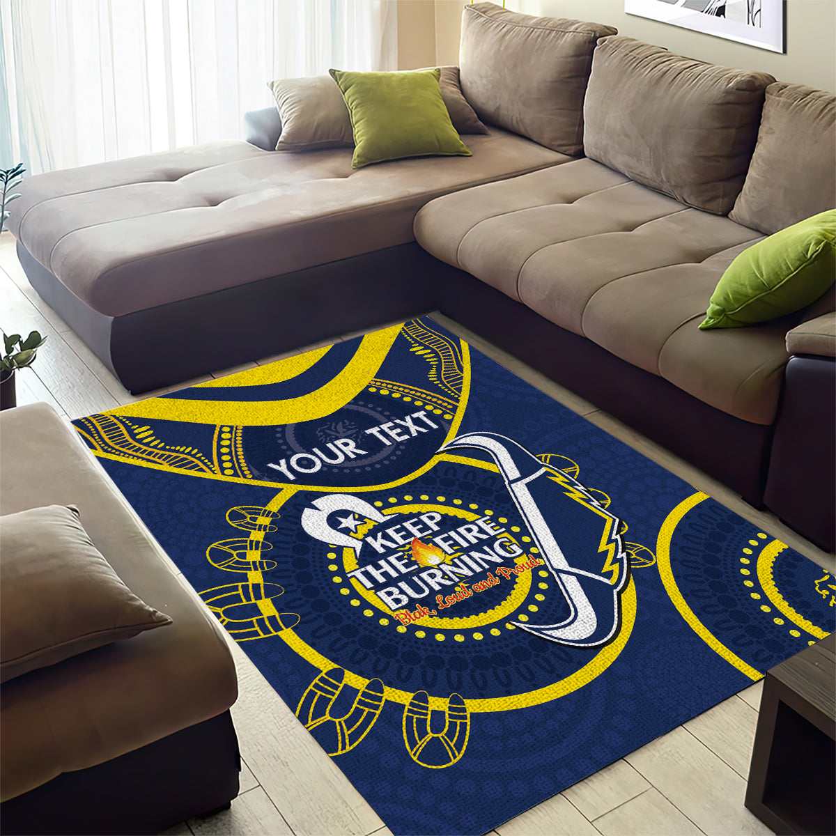 Custom NRL Cowboys NAIDOC Week Area Rug Keep The Fire Burning Indigenous Art - Vibe Hoodie Shop