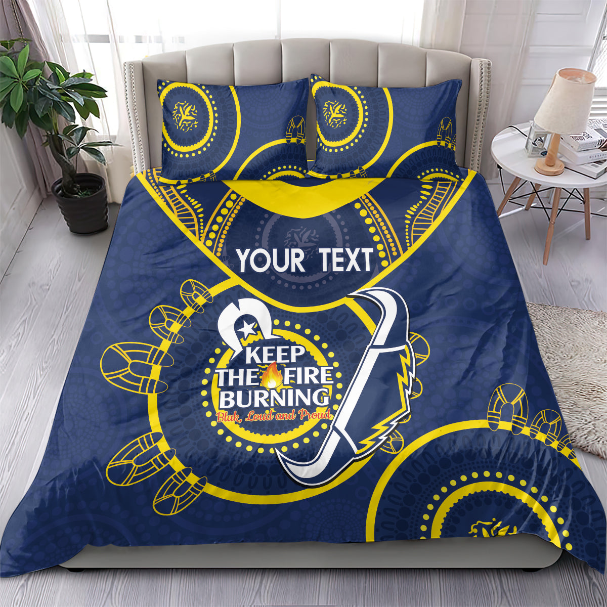 Custom NRL Cowboys NAIDOC Week Bedding Set Keep The Fire Burning Indigenous Art - Vibe Hoodie Shop