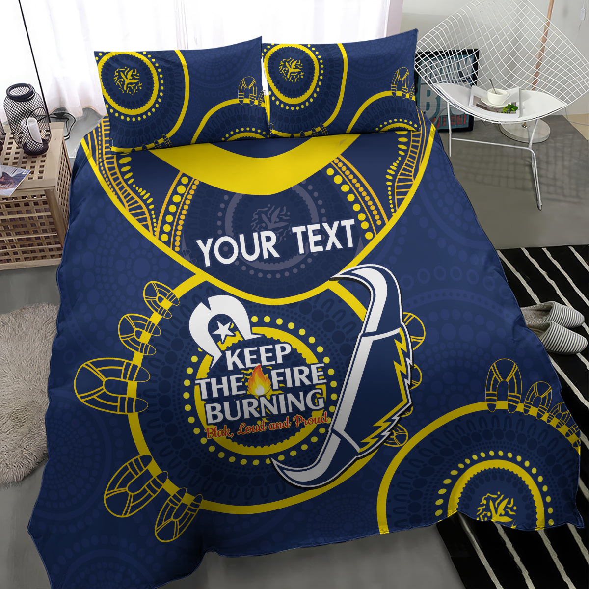 Custom NRL Cowboys NAIDOC Week Bedding Set Keep The Fire Burning Indigenous Art - Vibe Hoodie Shop