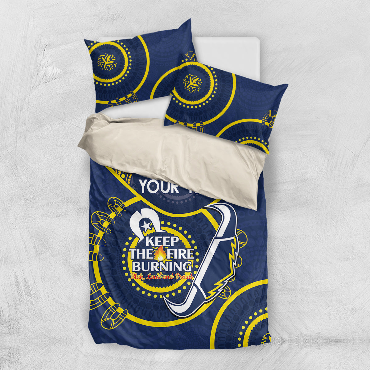 Custom NRL Cowboys NAIDOC Week Bedding Set Keep The Fire Burning Indigenous Art - Vibe Hoodie Shop