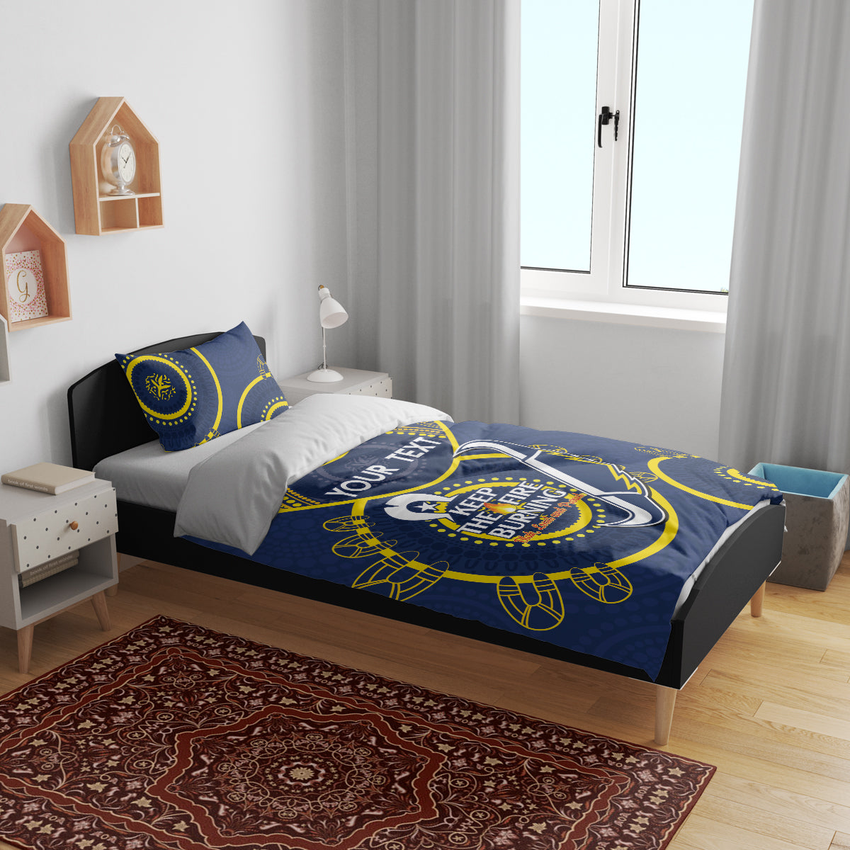 Custom NRL Cowboys NAIDOC Week Bedding Set Keep The Fire Burning Indigenous Art - Vibe Hoodie Shop