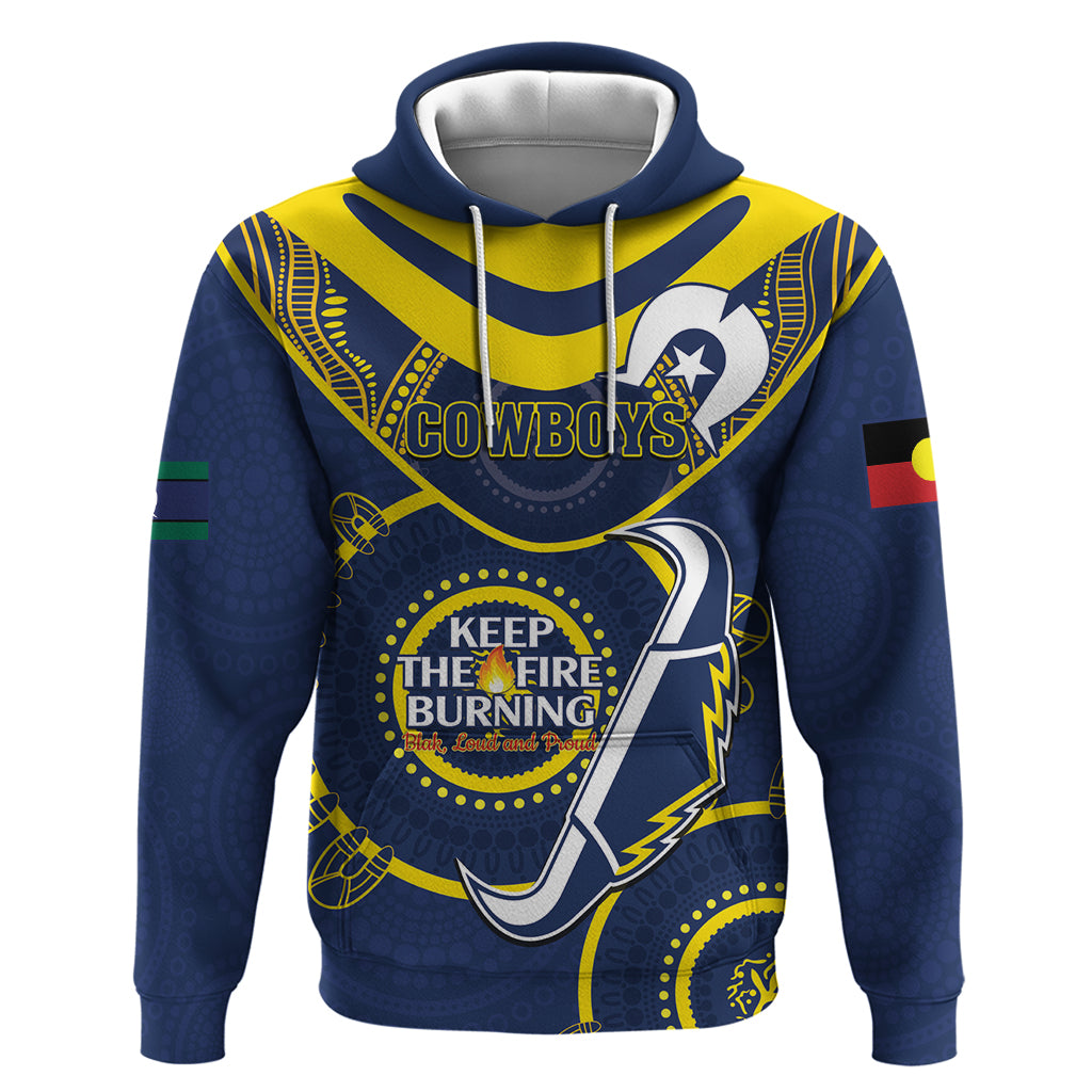 Custom NRL Cowboys NAIDOC Week Hoodie Keep The Fire Burning Indigenous Art - Vibe Hoodie Shop
