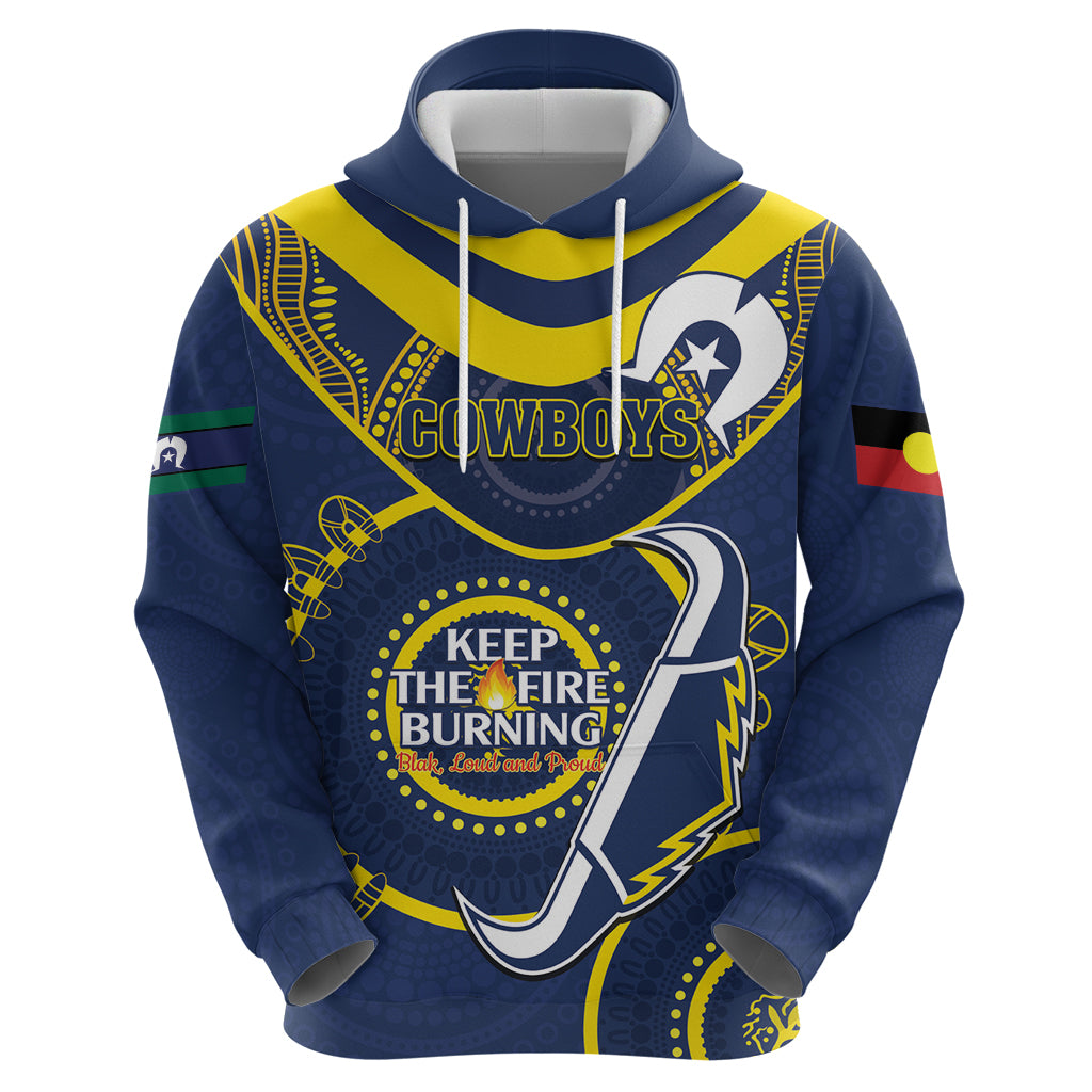 Custom NRL Cowboys NAIDOC Week Hoodie Keep The Fire Burning Indigenous Art - Vibe Hoodie Shop