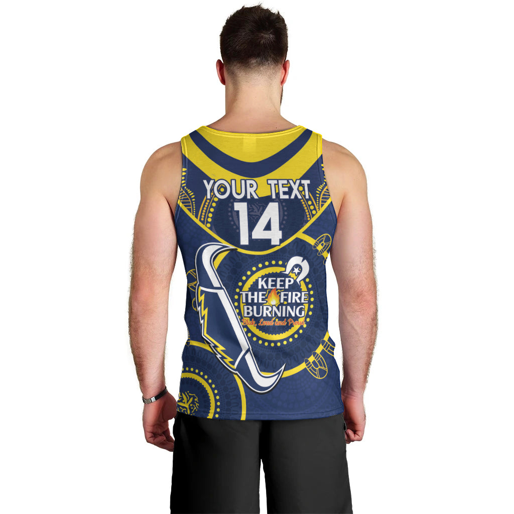 Custom NRL Cowboys NAIDOC Week Men Tank Top Keep The Fire Burning Indigenous Art - Vibe Hoodie Shop