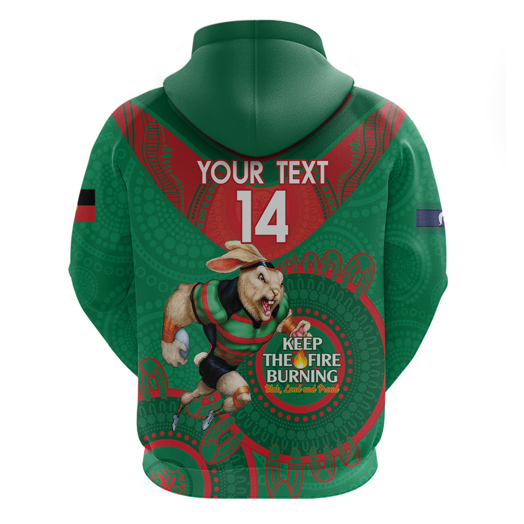 Custom NRL Rabbitohs NAIDOC Week Hoodie Keep The Fire Burning Indigenous Art - Vibe Hoodie Shop
