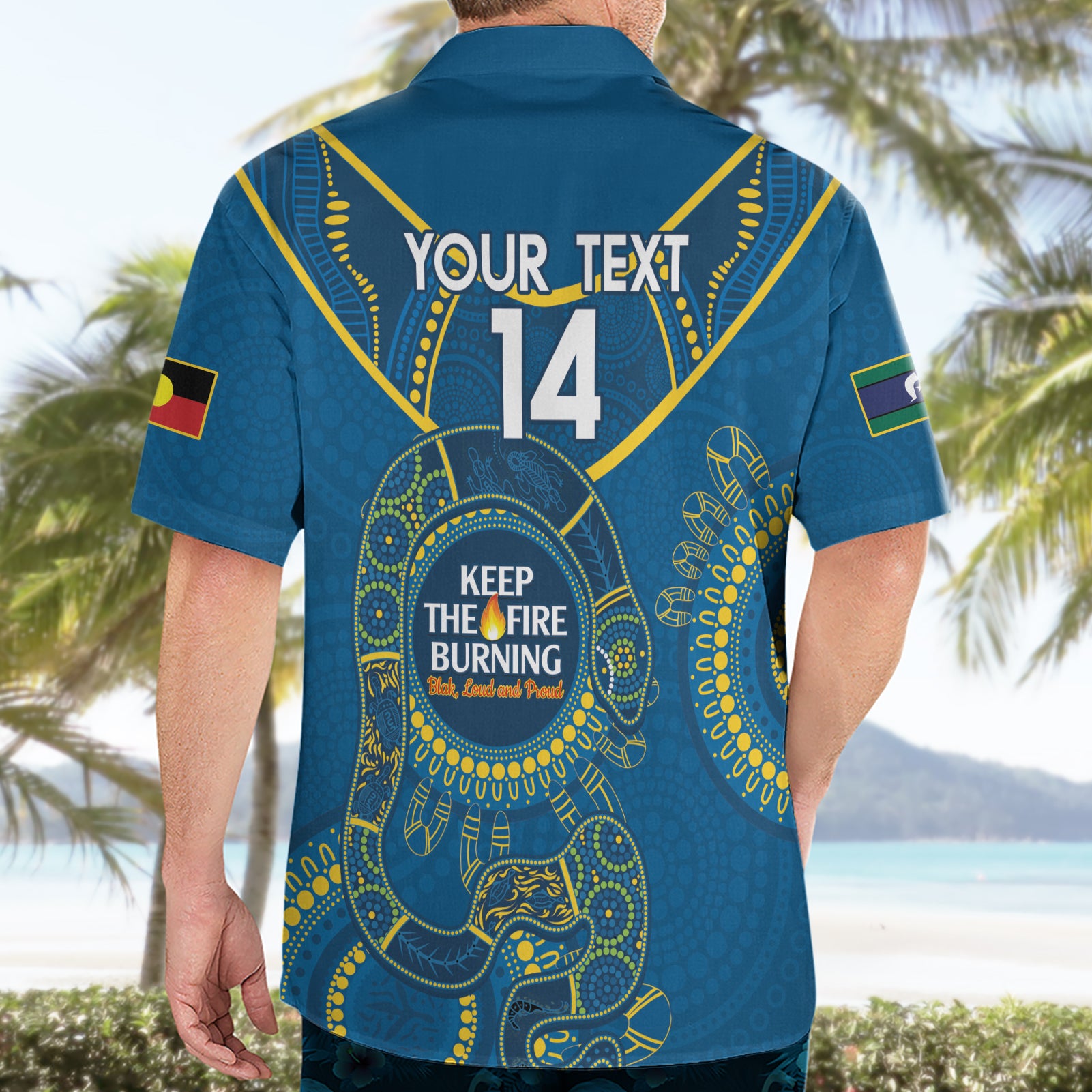 Custom NRL Eels NAIDOC Week Hawaiian Shirt Keep The Fire Burning Indigenous Art - Vibe Hoodie Shop