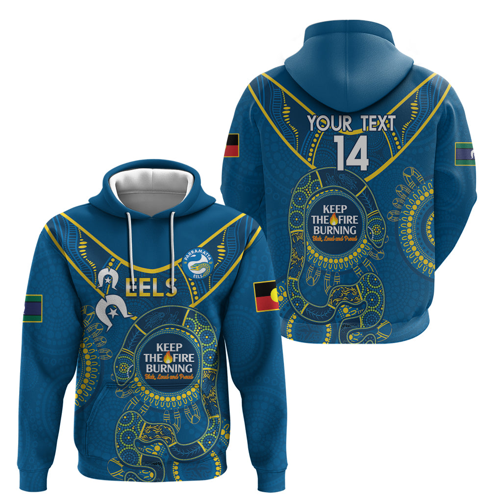 Custom NRL Eels NAIDOC Week Hoodie Keep The Fire Burning Indigenous Art - Vibe Hoodie Shop