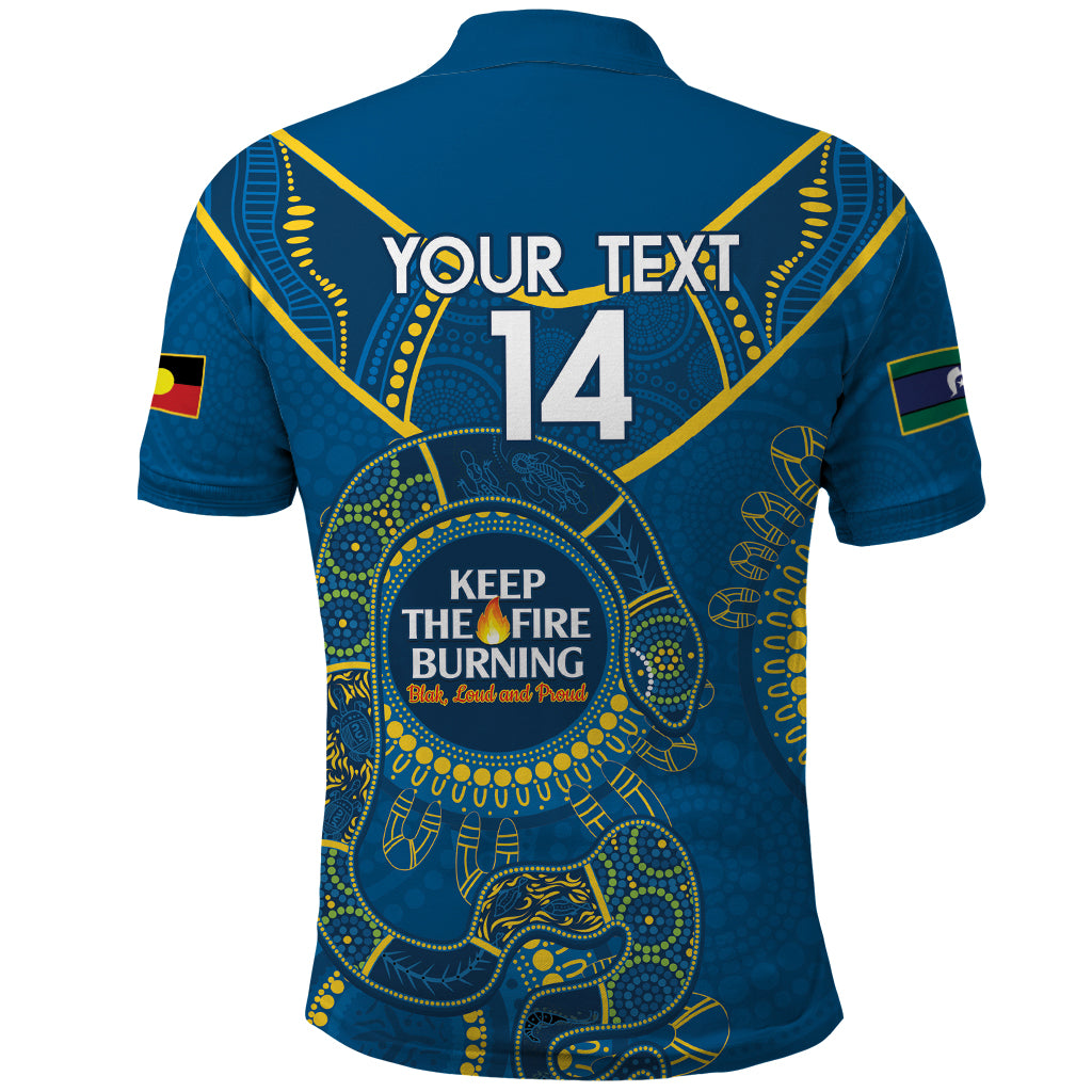 Custom NRL Eels NAIDOC Week Polo Shirt Keep The Fire Burning Indigenous Art - Vibe Hoodie Shop
