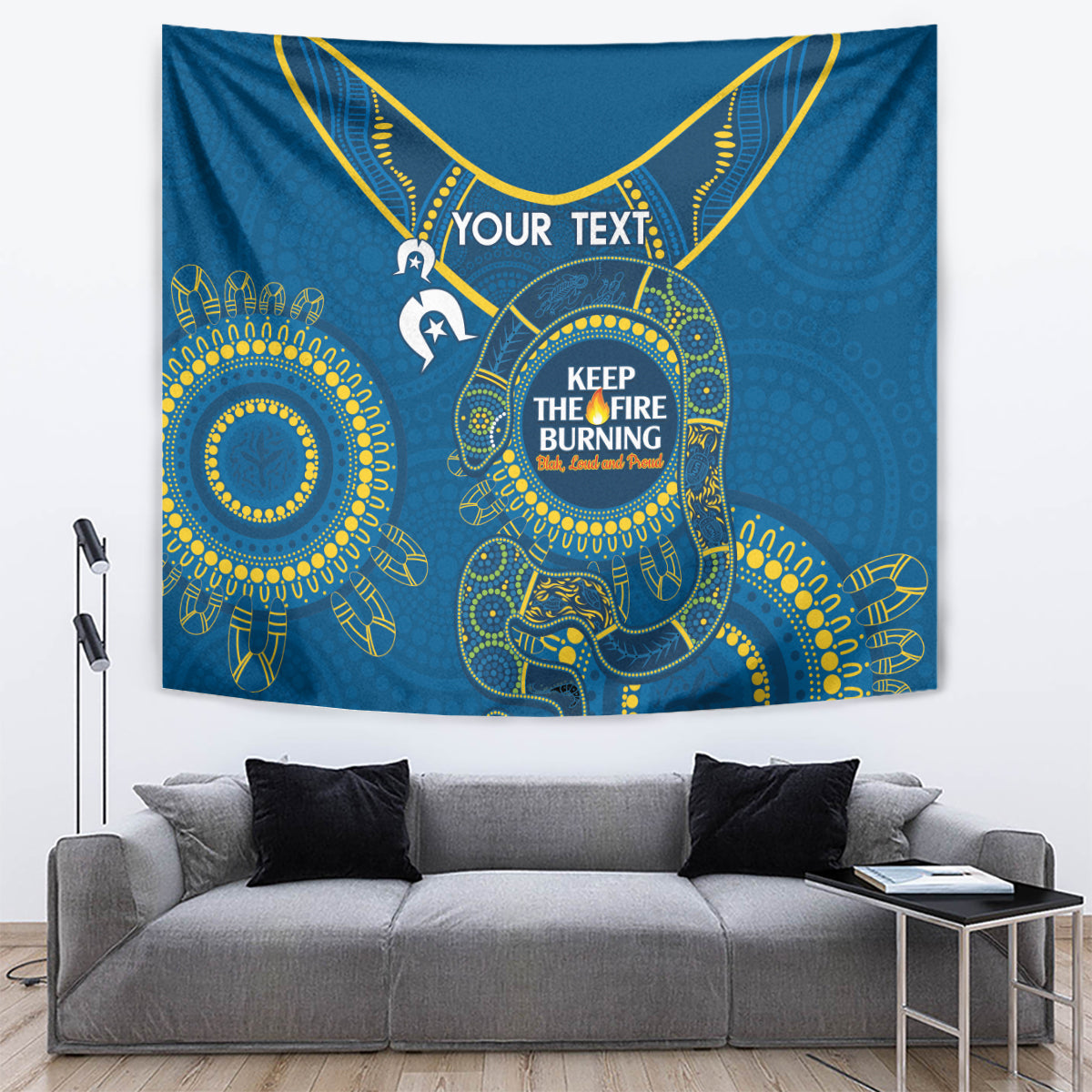 Custom NRL Eels NAIDOC Week Tapestry Keep The Fire Burning Indigenous Art - Vibe Hoodie Shop