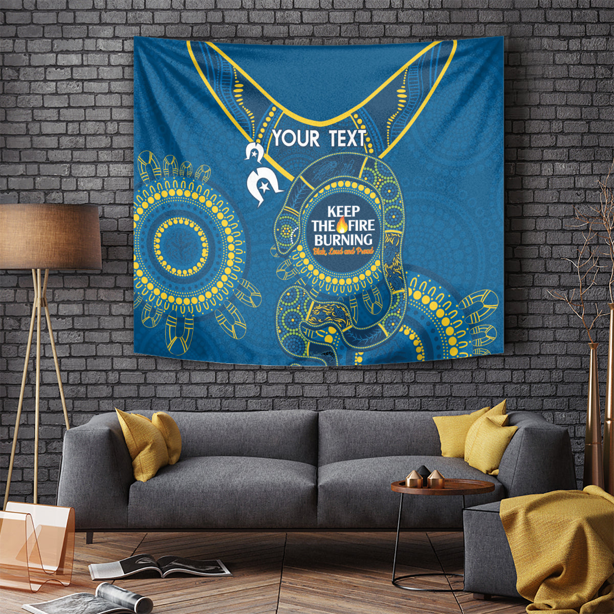 Custom NRL Eels NAIDOC Week Tapestry Keep The Fire Burning Indigenous Art - Vibe Hoodie Shop