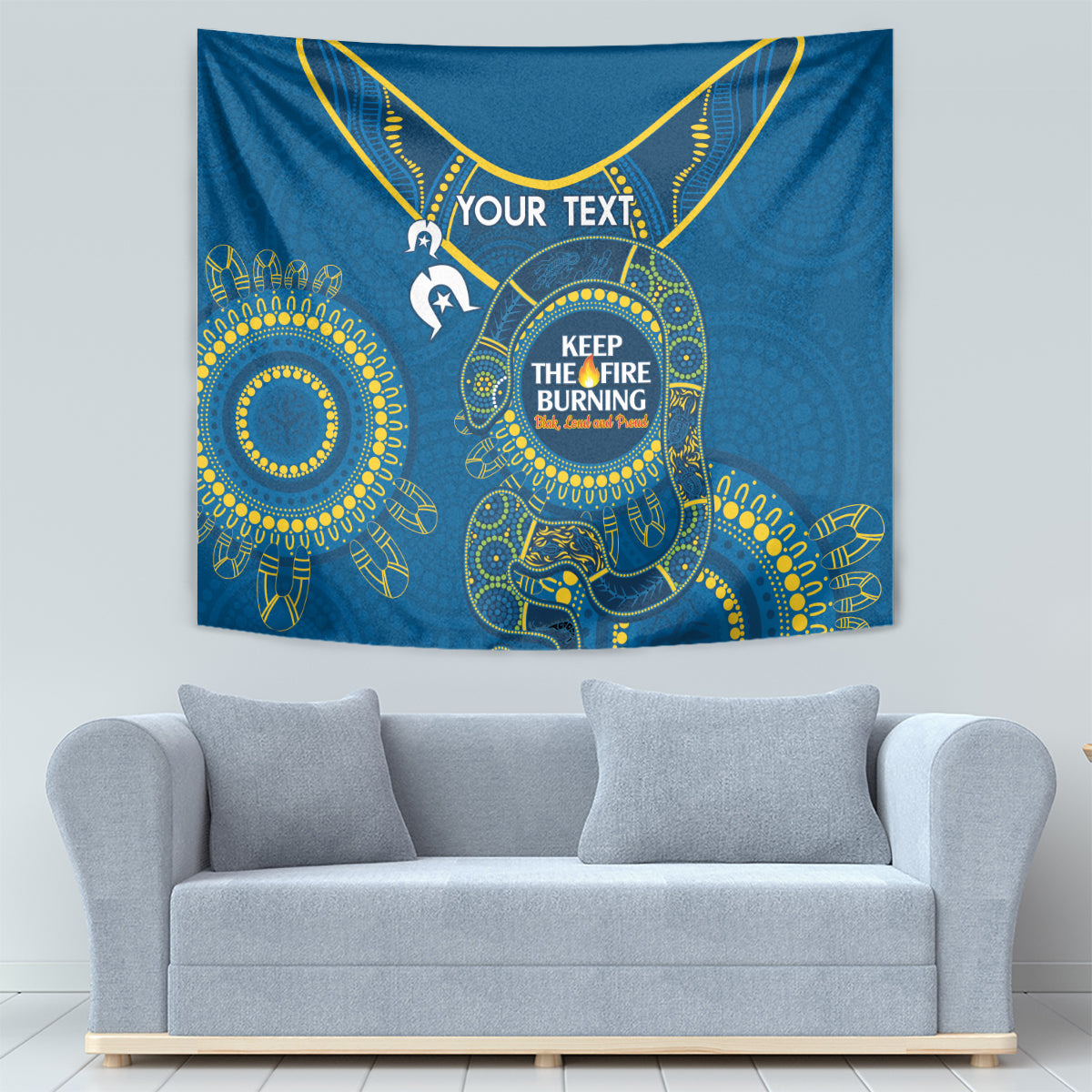 Custom NRL Eels NAIDOC Week Tapestry Keep The Fire Burning Indigenous Art - Vibe Hoodie Shop