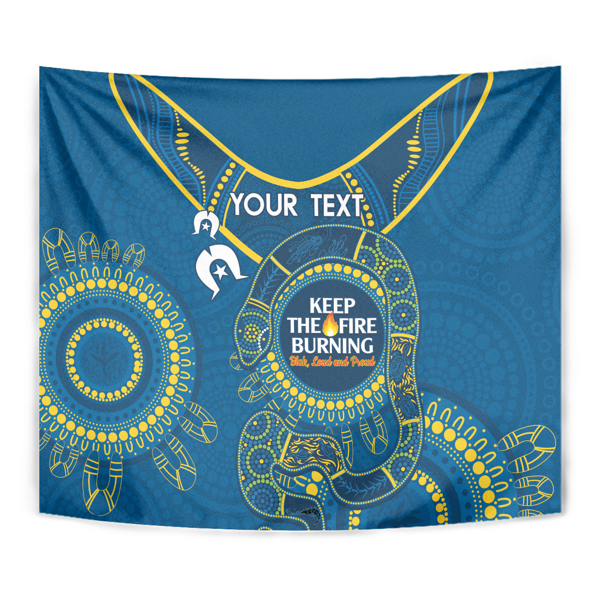 Custom NRL Eels NAIDOC Week Tapestry Keep The Fire Burning Indigenous Art - Vibe Hoodie Shop