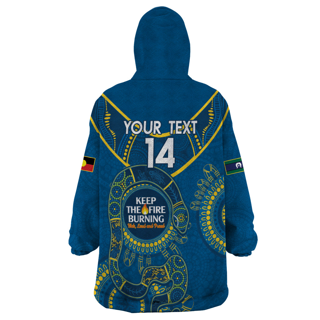 Custom NRL Eels NAIDOC Week Wearable Blanket Hoodie Keep The Fire Burning Indigenous Art - Vibe Hoodie Shop