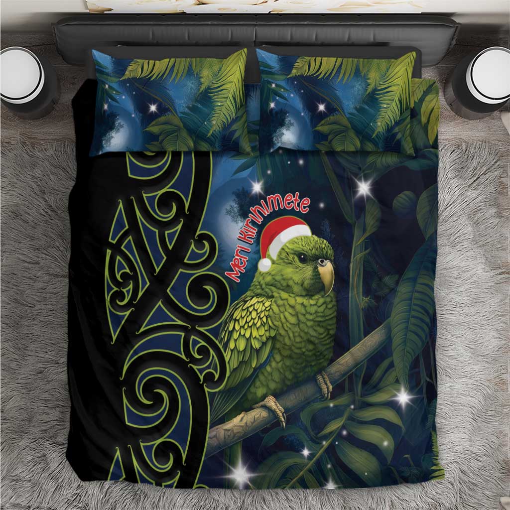 New Zealand Christmas Bedding Set Cute Kakapo Meri Kirihimete Maori Koru - Vibe Hoodie Shop
