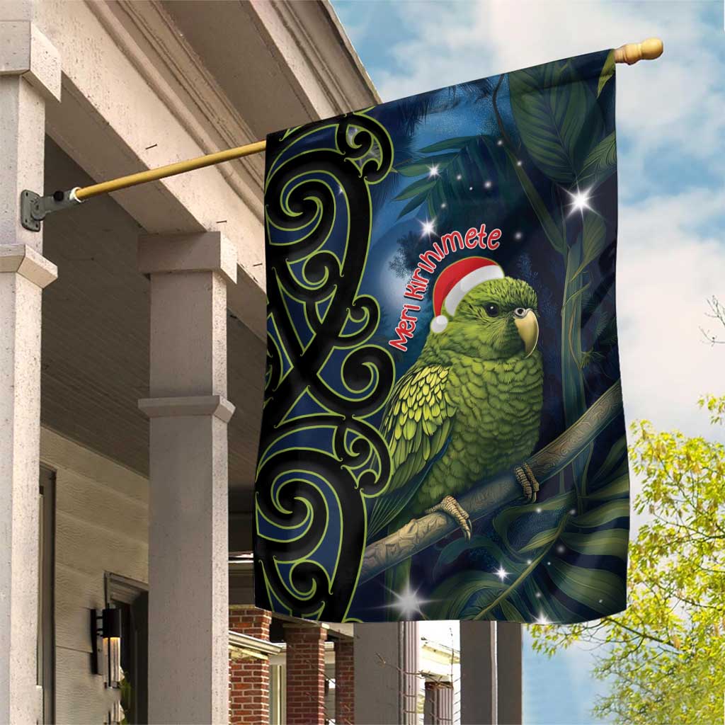 New Zealand Christmas Garden Flag Cute Kakapo Meri Kirihimete Maori Koru - Vibe Hoodie Shop