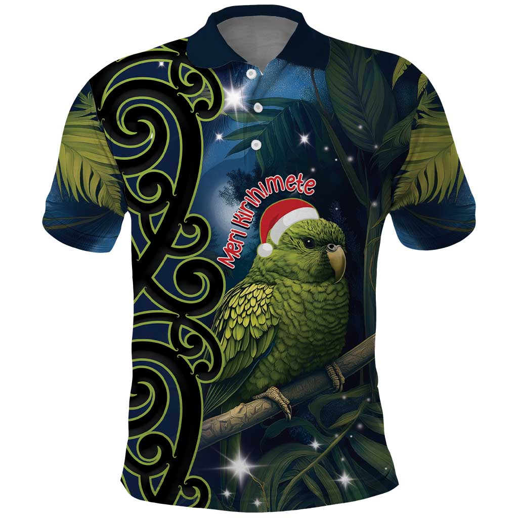 New Zealand Christmas Polo Shirt Cute Kakapo Meri Kirihimete Maori Koru - Vibe Hoodie Shop