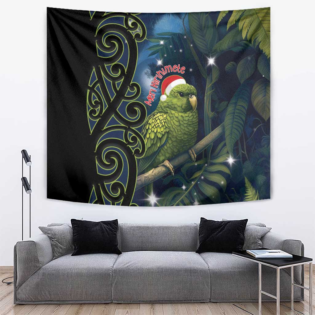 New Zealand Christmas Tapestry Cute Kakapo Meri Kirihimete Maori Koru - Vibe Hoodie Shop