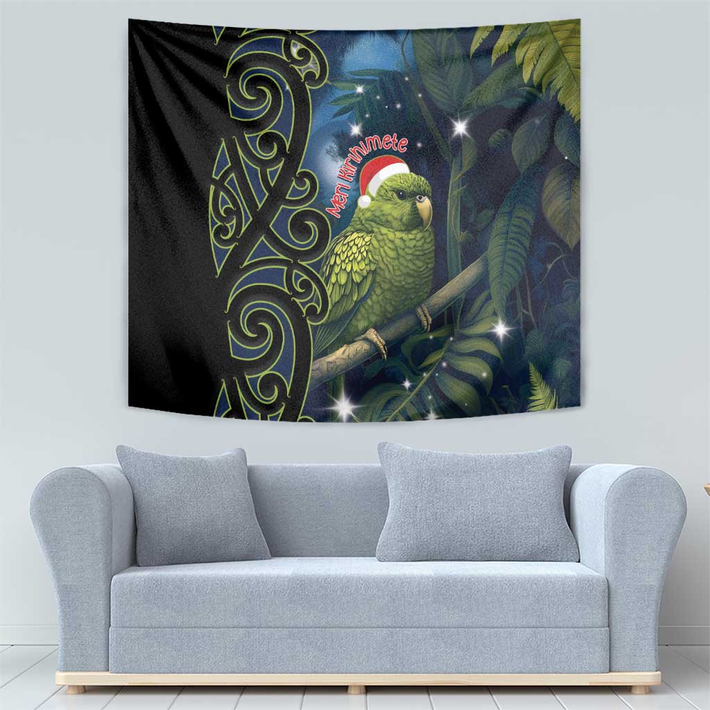 New Zealand Christmas Tapestry Cute Kakapo Meri Kirihimete Maori Koru - Vibe Hoodie Shop