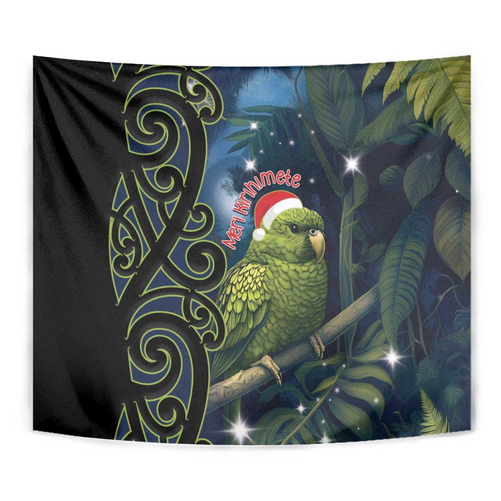 New Zealand Christmas Tapestry Cute Kakapo Meri Kirihimete Maori Koru - Vibe Hoodie Shop