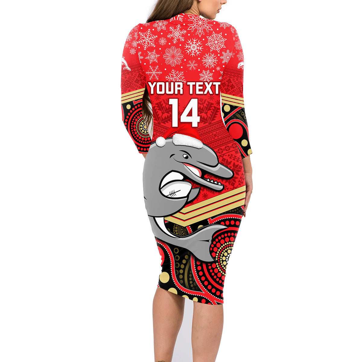 custom-dolphins-rugby-christmas-family-matching-long-sleeve-bodycon-dress-and-hawaiian-shirt-merry-xmas-2023-mix-aboriginal-art