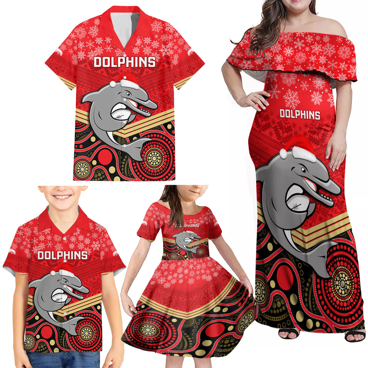 custom-dolphins-rugby-christmas-family-matching-off-shoulder-maxi-dress-and-hawaiian-shirt-merry-xmas-2023-mix-aboriginal-art