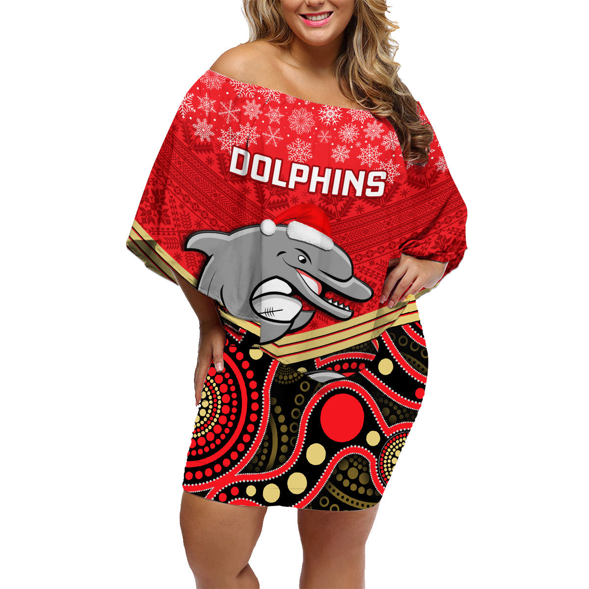 custom-dolphins-rugby-christmas-family-matching-off-shoulder-short-dress-and-hawaiian-shirt-merry-xmas-2023-mix-aboriginal-art