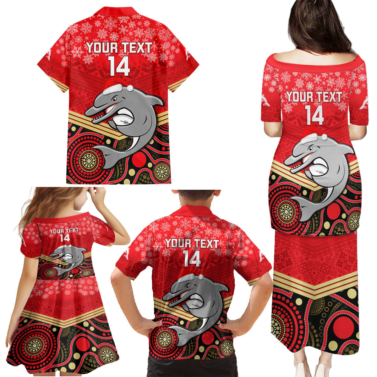 custom-dolphins-rugby-christmas-family-matching-puletasi-dress-and-hawaiian-shirt-merry-xmas-2023-mix-aboriginal-art