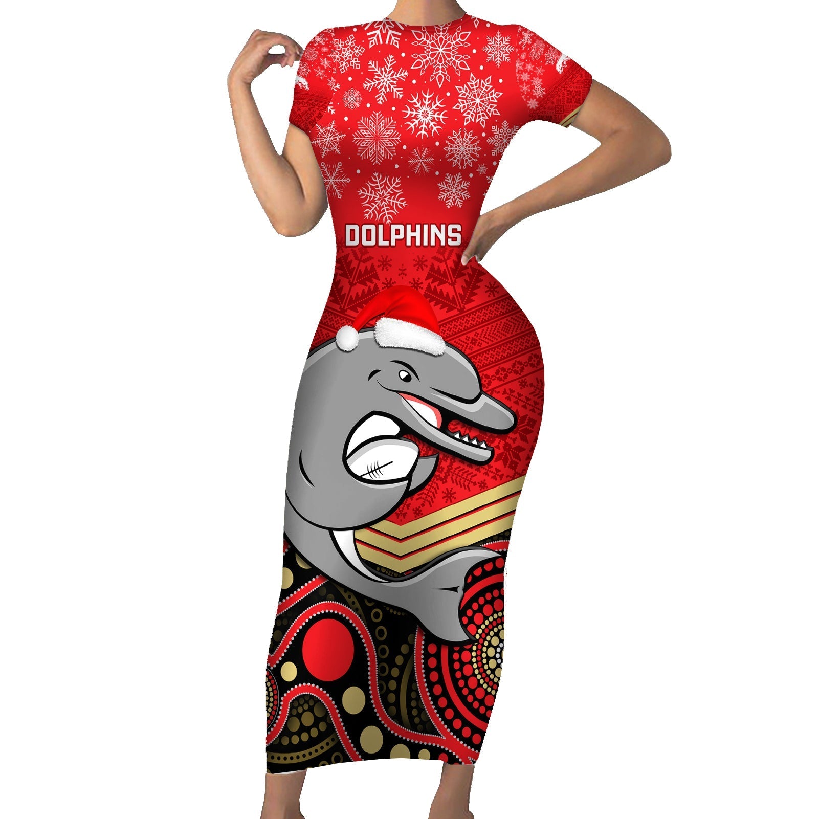 custom-dolphins-rugby-christmas-family-matching-short-sleeve-bodycon-dress-and-hawaiian-shirt-merry-xmas-2023-mix-aboriginal-art