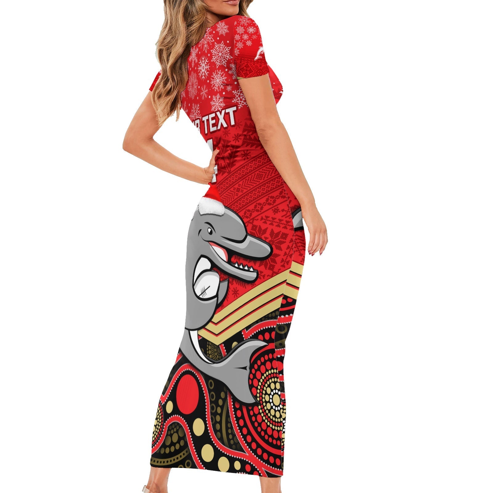 custom-dolphins-rugby-christmas-family-matching-short-sleeve-bodycon-dress-and-hawaiian-shirt-merry-xmas-2023-mix-aboriginal-art