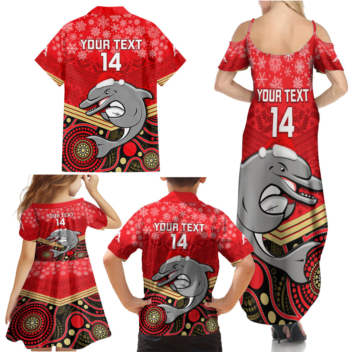 custom-dolphins-rugby-christmas-family-matching-summer-maxi-dress-and-hawaiian-shirt-merry-xmas-2023-mix-aboriginal-art