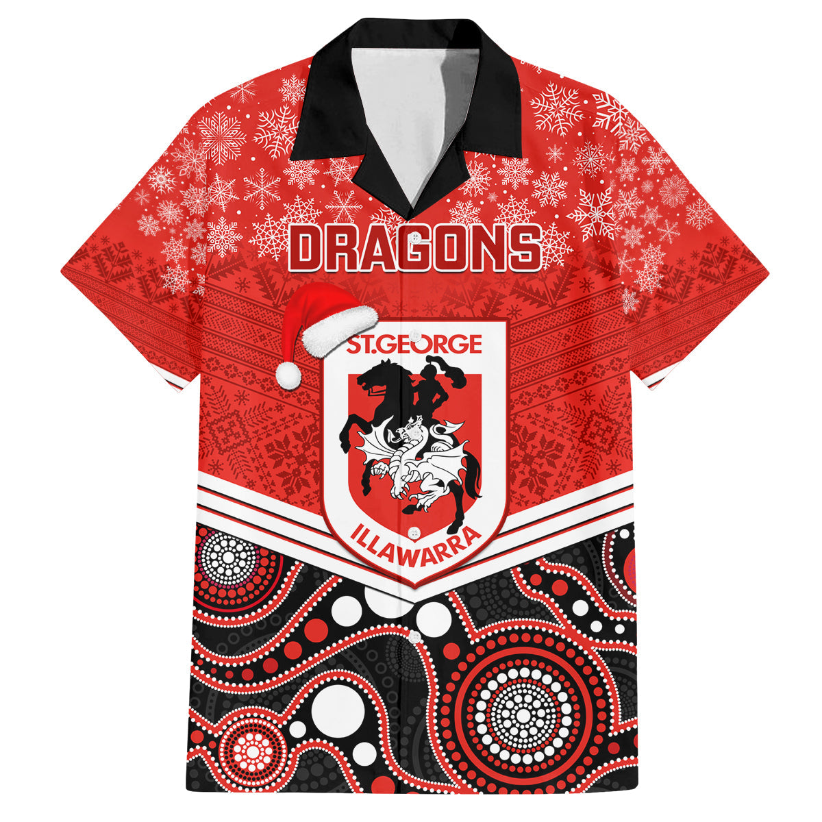 custom-dragons-rugby-christmas-family-matching-long-sleeve-bodycon-dress-and-hawaiian-shirt-merry-xmas-2023-mix-aboriginal-art