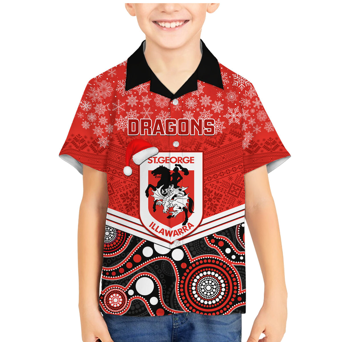 custom-dragons-rugby-christmas-family-matching-mermaid-dress-and-hawaiian-shirt-merry-xmas-2023-mix-aboriginal-art