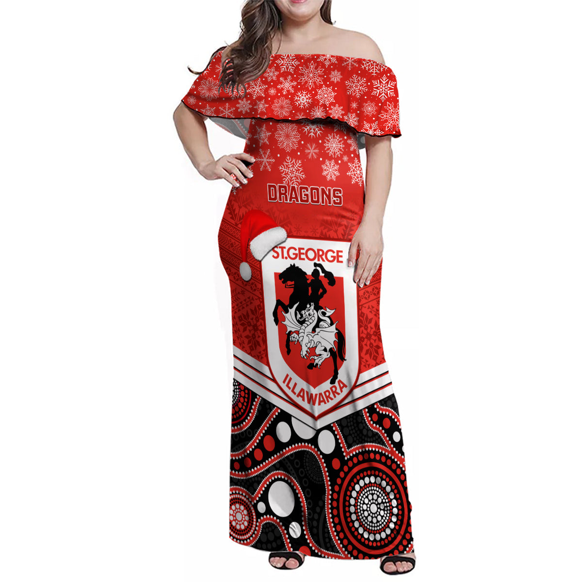 custom-dragons-rugby-christmas-family-matching-off-shoulder-maxi-dress-and-hawaiian-shirt-merry-xmas-2023-mix-aboriginal-art