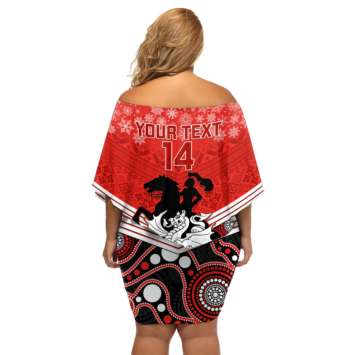 custom-dragons-rugby-christmas-family-matching-off-shoulder-short-dress-and-hawaiian-shirt-merry-xmas-2023-mix-aboriginal-art