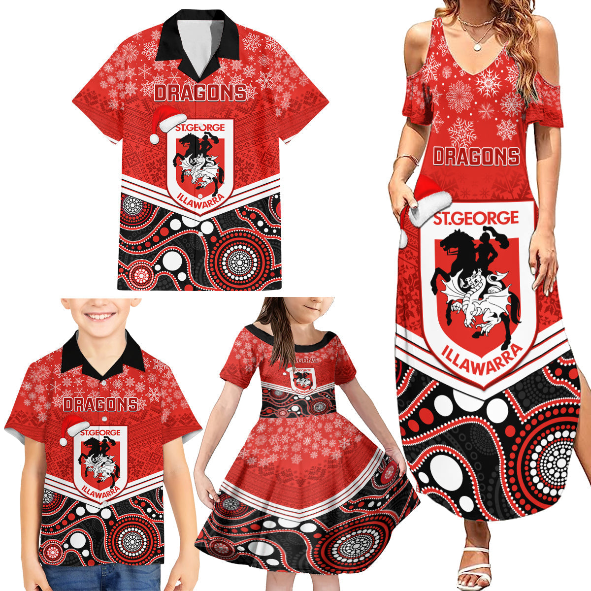 custom-dragons-rugby-christmas-family-matching-summer-maxi-dress-and-hawaiian-shirt-merry-xmas-2023-mix-aboriginal-art