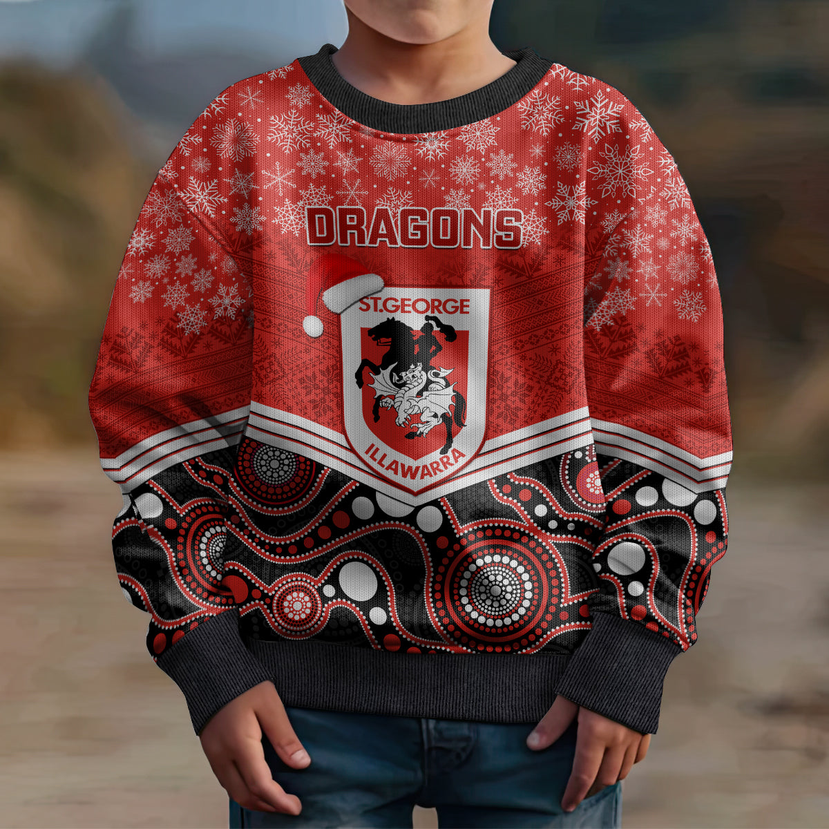 custom-dragons-rugby-christmas-kid-ugly-christmas-sweater-merry-xmas-2023-mix-aboriginal-art