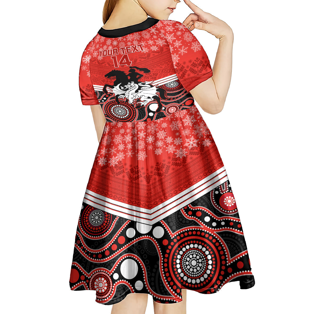 custom-dragons-rugby-christmas-kid-short-sleeve-dress-merry-xmas-2023-mix-aboriginal-art