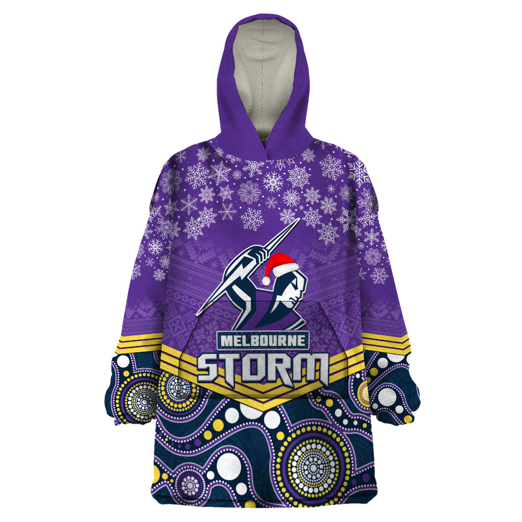 Custom Storm Rugby Christmas Wearable Blanket Hoodie Merry Xmas 2023 Mix Aboriginal Art - Vibe Hoodie Shop