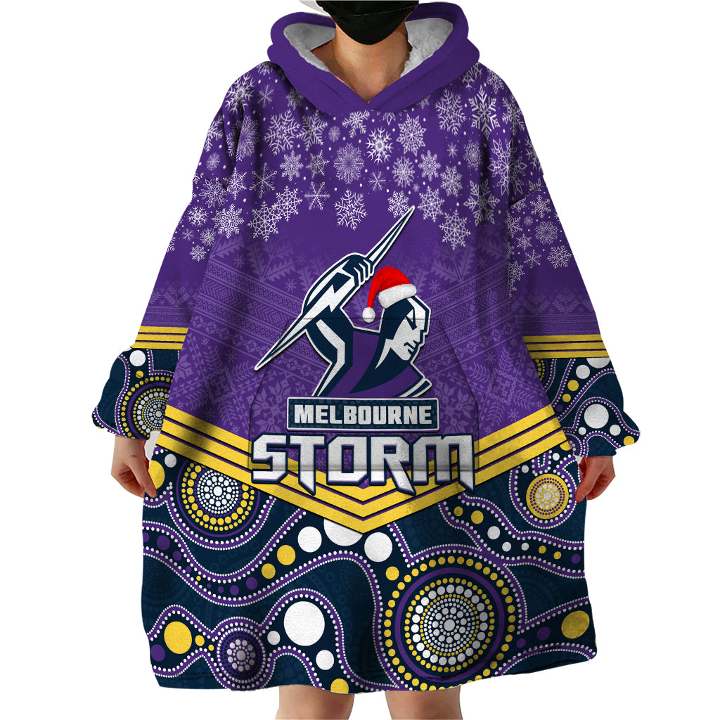 Custom Storm Rugby Christmas Wearable Blanket Hoodie Merry Xmas 2023 Mix Aboriginal Art - Vibe Hoodie Shop