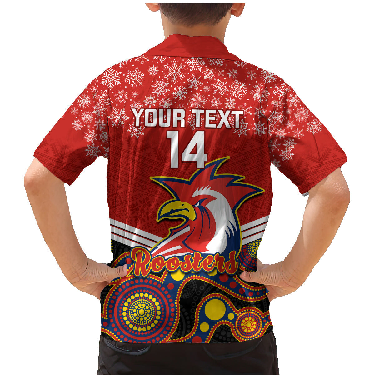 custom-roosters-rugby-christmas-family-matching-mermaid-dress-and-hawaiian-shirt-merry-xmas-2023-mix-aboriginal-art