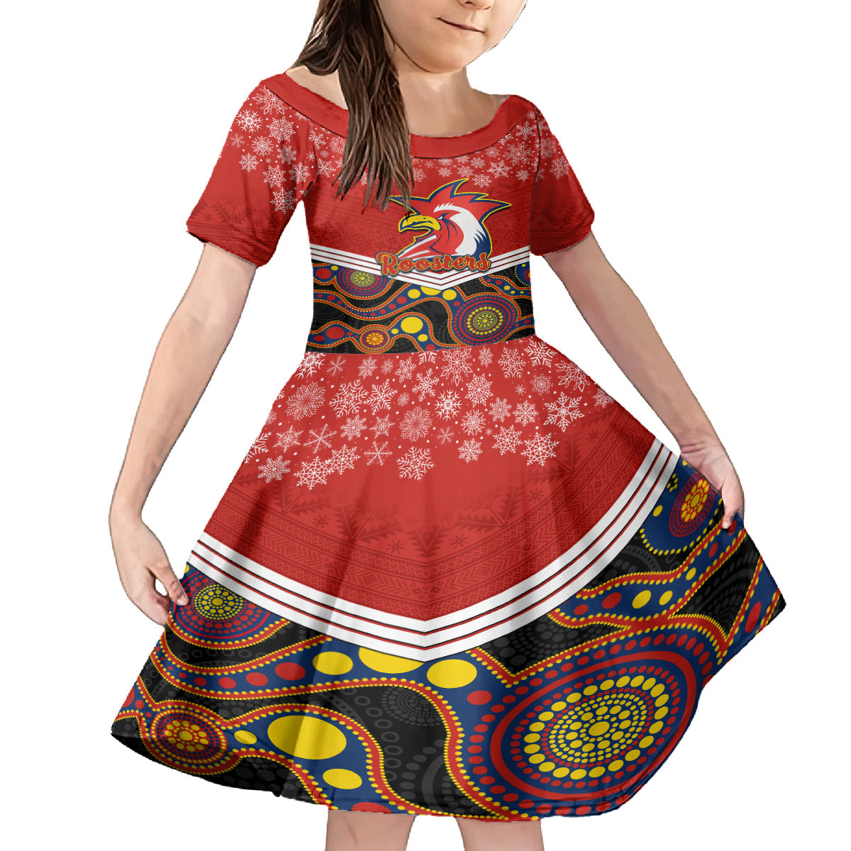 custom-roosters-rugby-christmas-family-matching-off-shoulder-long-sleeve-dress-and-hawaiian-shirt-merry-xmas-2023-mix-aboriginal-art