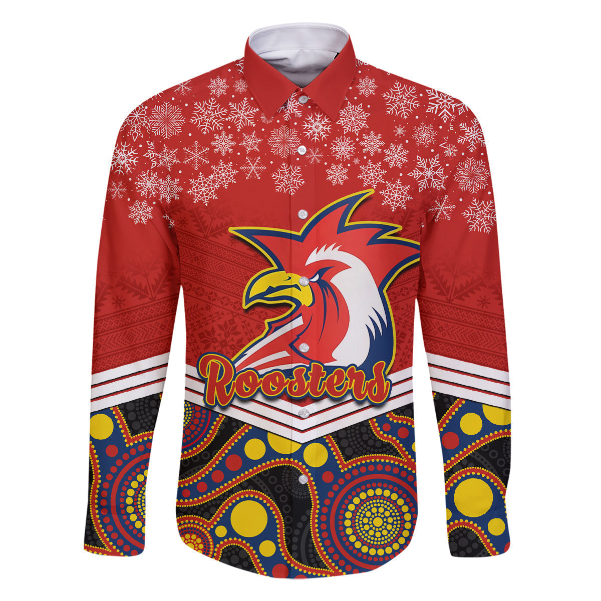 custom-roosters-rugby-christmas-family-matching-off-shoulder-long-sleeve-dress-and-hawaiian-shirt-merry-xmas-2023-mix-aboriginal-art